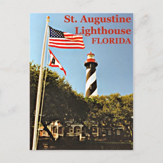 St. Augustine-vuurtoren, Florida ansichtkaart Briefkaart (Voorkant)