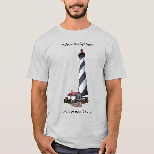 St. Augustine Vuurtoren shirt zwarte belettering (Voorkant)