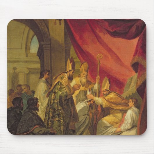 St. Augustinus als bisschop Muismat (Voorkant)