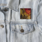 St. Augustinus als bisschop Vierkante Button 5,1 Cm (In situ)