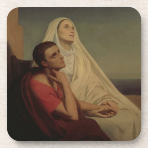 St. Augustinus en zijn moeder St. Monica, 1855 Bier Onderzetter