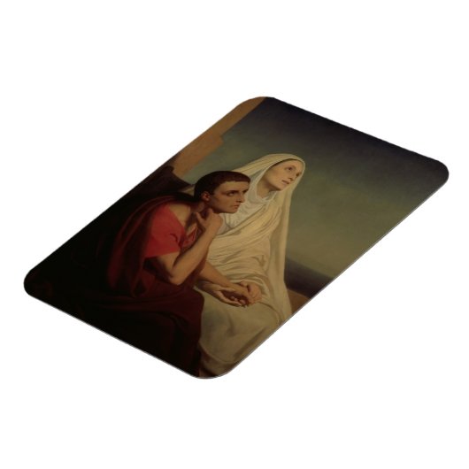 St. Augustinus en zijn moeder St. Monica, 1855 Magneet (Linkerzijde)