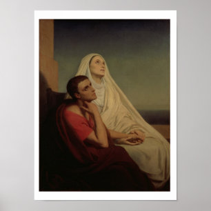 St. Augustinus en zijn moeder St. Monica, 1855 Poster