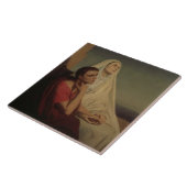 St. Augustinus en zijn moeder St. Monica, 1855 Tegeltje (Zijkant)