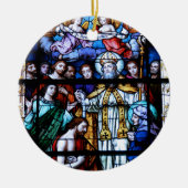 St. Augustinus Glas in lood Keramisch Ornament (Voorkant)