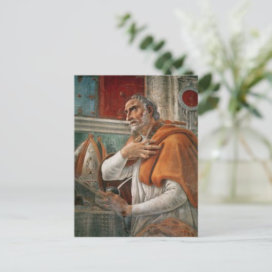 St. Augustinus in zijn cel, c.1480 Briefkaart (Staand voorkant)