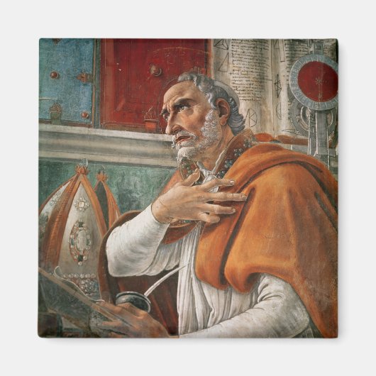 St. Augustinus in zijn cel, c.1480 Magneet (Voorkant)