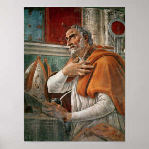 St. Augustinus in zijn cel, c.1480 Poster