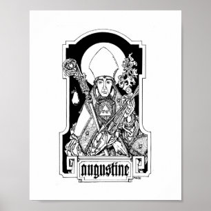 St. Augustinus van Hippo 8 x 10 inch afdrukken Poster