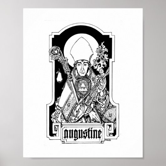 St. Augustinus van Hippo 8 x 10 inch afdrukken Poster (Voorkant)