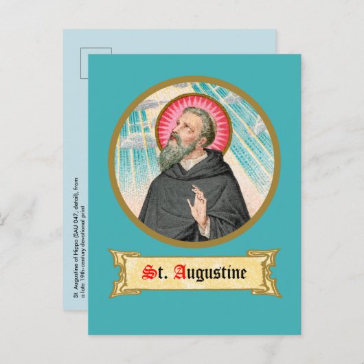 St. Augustinus van Hippo (SAU 047; detail) Briefkaart (Voorkant / Achterkant)