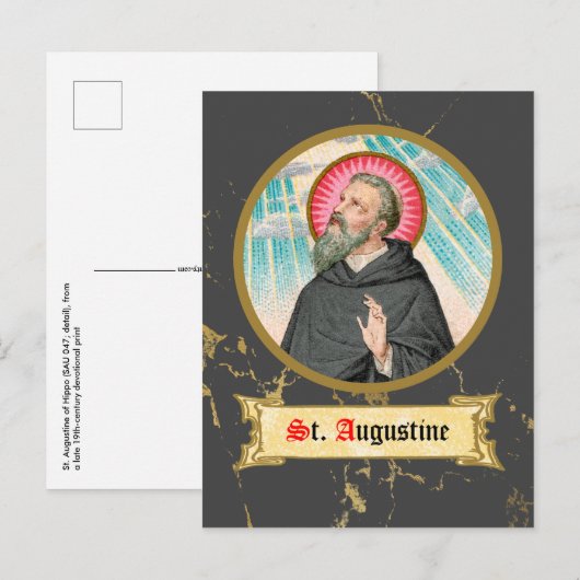 St. Augustinus van Hippo (SAU 047; detail) Briefkaart (Voorkant / Achterkant)