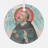 St. Augustinus van Hippo (SAU 047; detail) Glas Ornament (Voorkant)