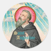 St. Augustinus van Hippo (SAU 047; detail) Ronde Sticker (Voorkant)