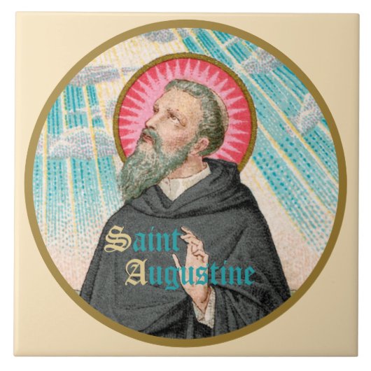 St. Augustinus van Hippo (SAU 047; detail) Tegeltje (Voorkant)