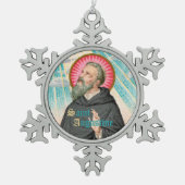 St. Augustinus van Hippo (SAU 047; detail) Tin Sneeuwvlok Ornament (Voorkant)