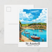 St Austell Cornwall Engeland Reisillustratie Briefkaart (Voorkant / Achterkant)