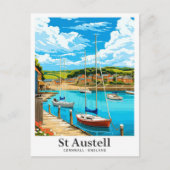 St Austell Cornwall Engeland Reisillustratie Briefkaart (Voorkant)