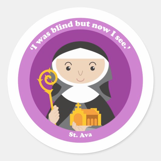 St. Ava Ronde Sticker (Voorkant)