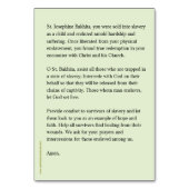 St. Bakhita Prayer Card Kaart (Achterkant)