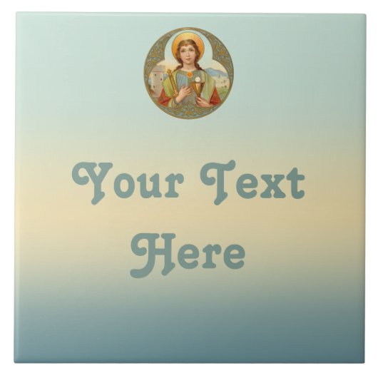 St. Barbara (BK 001) Keramische Tegel 3 Tegeltje (Voorkant)