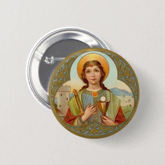 St. Barbara (BK 001) Ronde Button 5,7 Cm (Voorkant /achterkant)