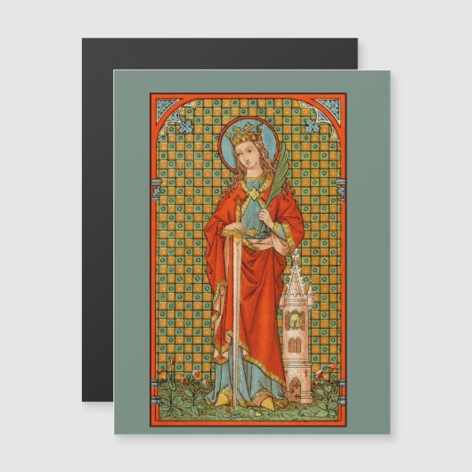 St. Barbara (JP 01) 4.25"x5.6"Magnetisch Briefkaar (Voorkant / Achterkant)