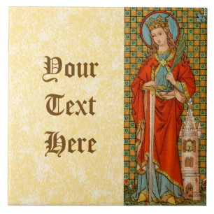 St. Barbara (JP 01) Keramische Tegel 2 Tegeltje