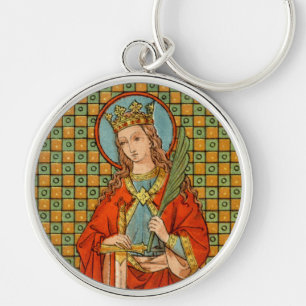 St. Barbara  (JP 01) Ronde Metaal Sleutelhanger