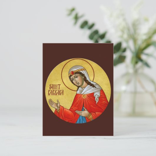 St. Barbara Prayer Card Briefkaart (Staand voorkant)