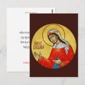 St. Barbara Prayer Card Briefkaart (Voorkant / Achterkant)
