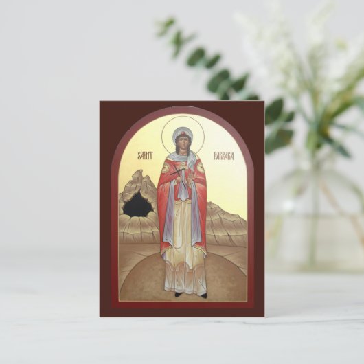 St. Barbara Prayer Kaart (Staand voorkant)