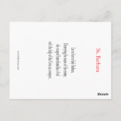 St. Barbara Prayer Kaart (Achterkant)