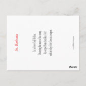 St. Barbara Prayer Kaart (Achterkant)