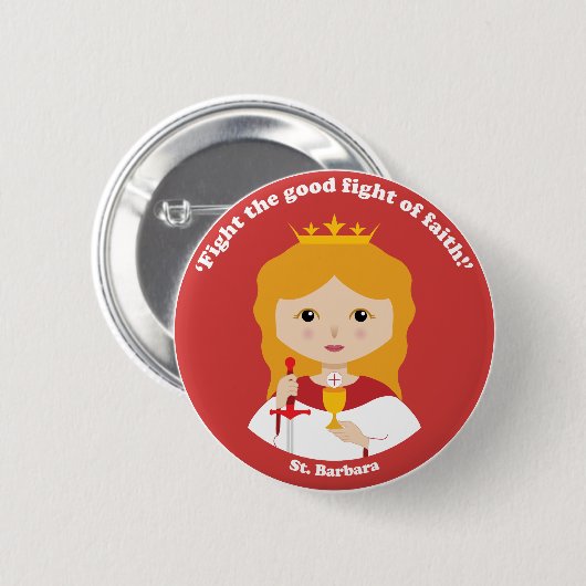 St. Barbara Ronde Button 5,7 Cm (Voorkant /achterkant)