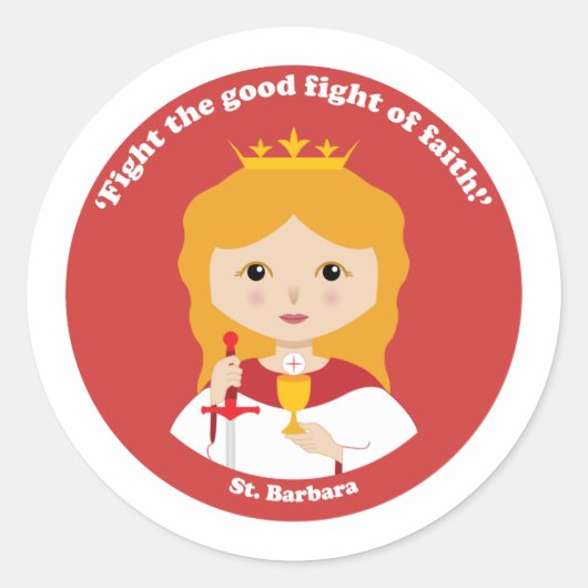 St. Barbara Ronde Sticker (Voorkant)