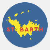 St. Barth Silhouette Ronde Sticker (Voorkant)
