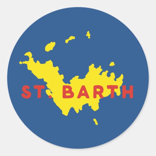 St. Barth Silhouette Ronde Sticker (Voorkant)