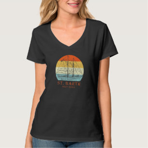 St Barth West Indies blauwdruk zeilboot Va T-shirt