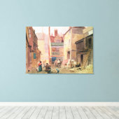 St. Bartholomew Close, Smithfield, London, 1850 (w Canvas Afdruk (Insitu (Houten vloer))