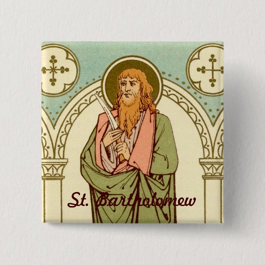 St. Bartholomew de apostel (RLS 03) Vierkante Button 5,1 Cm (Voorkant)