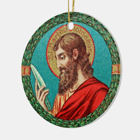 St. Bartholomew de Apostle (JMAS 03) Keramisch Ornament (Links)