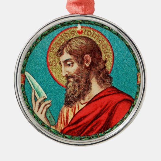 St. Bartholomew de Apostle (JMAS 03) Metalen Ornament (Voorkant)
