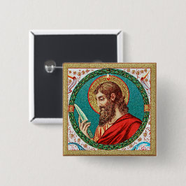 St. Bartholomew de Apostle (JMAS 03) Vierkante Button 5,1 Cm