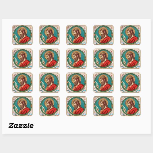 St. Bartholomew de Apostle (JMAS 03) Vierkante Sticker (Vel)