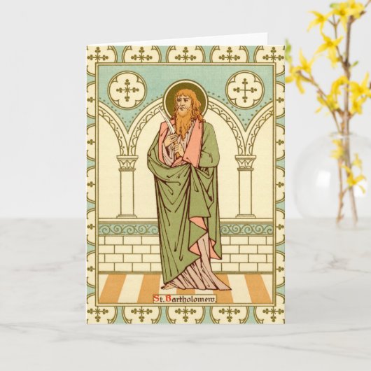 St. Bartholomew de Apostle (RLS03) Blanco groet Kaart (Gele Bloem)