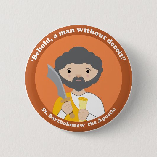 St. Bartholomew de Apostle Ronde Button 5,7 Cm (Voorkant)