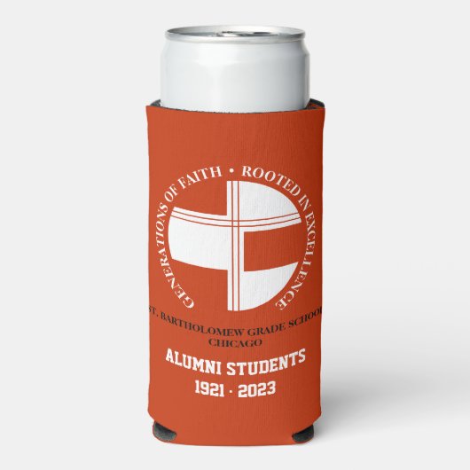St. Bartholomew Grade School Alumni Slim Cooler (Seltzer Voorkant)