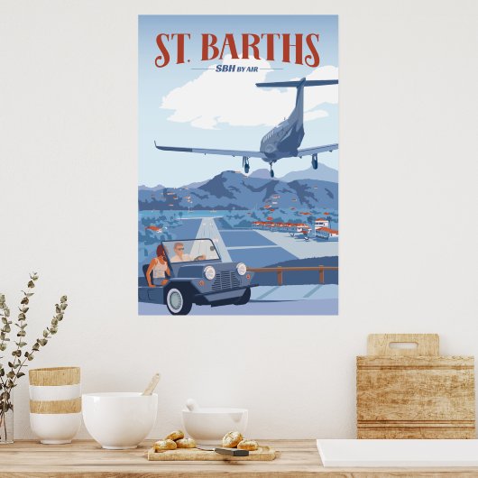St Barths Landing Poster (Keuken)
