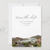 St Barth's Save the Date Schilderachtig bruiloft Kaart (Voorkant)